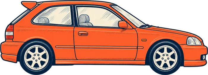 Drawing of the Honda Civic