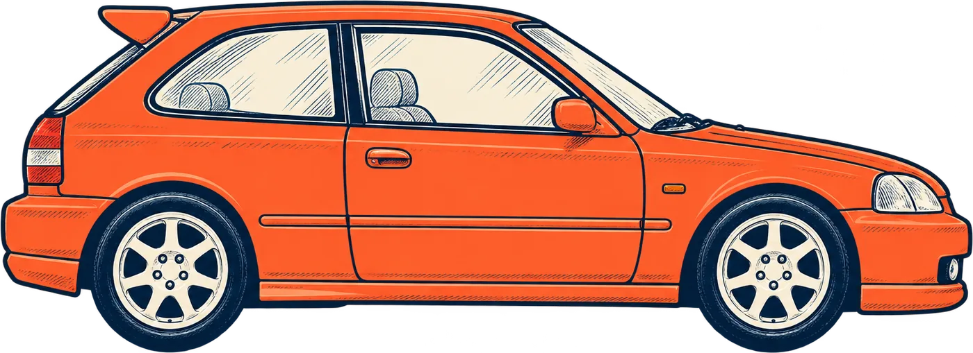 Drawing of the Honda Civic