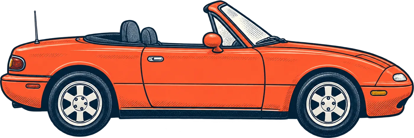Tekening van de Mazda MX-5