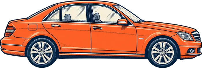Tekening van de Mercedes-Benz C-Class