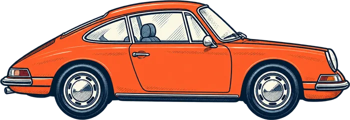 Drawing of the Porsche 911
