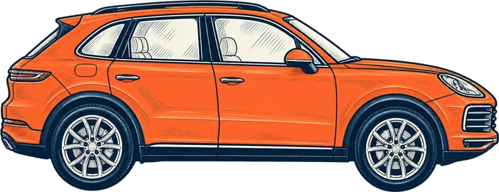 Drawing of the Porsche Cayenne