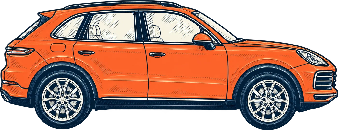 Drawing of the Porsche Cayenne