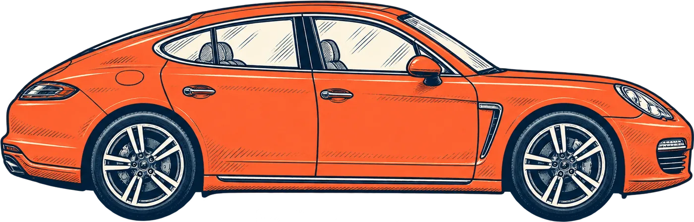 Drawing of the Porsche Panamera