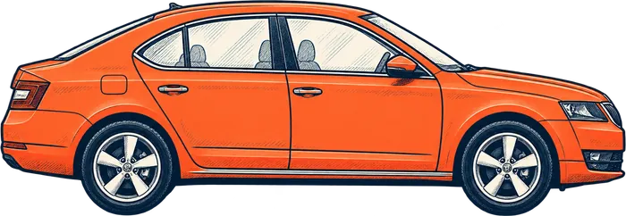 Drawing of the Skoda Octavia