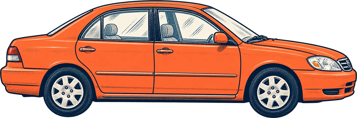 Drawing of the Toyota Corolla
