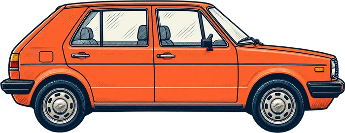 Drawing of the Volkswagen Golf