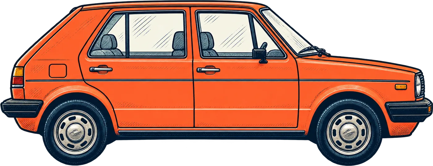 Drawing of the Volkswagen Golf